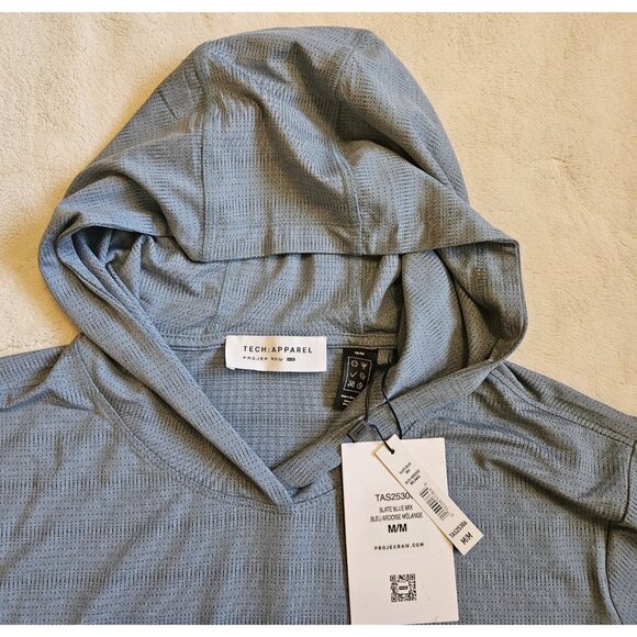 Projek Raw Performance Tech Apparel T Shirt Hooded Men's Size Medium Slate Blue - Picture 2 of 12